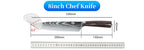 9 Types of Stainless Steel Kitchen Knife, Japanese Chef Knife, Meat Cleaver, Santoku, Bread, Boning, Slicing, Fruit Knife with Gift Box
