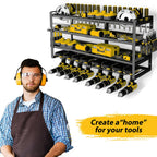 Power Tool Storage Rack 4 Layers Organizer-8 Tool Floating Shelf Wall Mount Heavy Duty Iron Drill Holder for Basement Workbench
