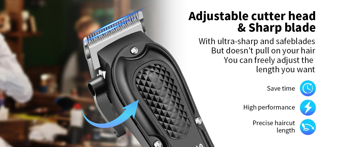 HIENA PRO Professional Hair Clipper Set Cordless Barber Kit and Hair Cutting Set Electric Foil Shavers and Beard Trimmers set