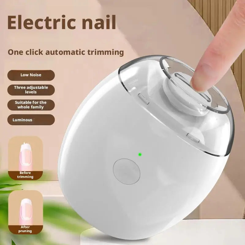 2 IN 1 Electric Nail Trimmer With LED Light Automatic Nail Grinder Trimmer For Baby Adult Mini Manicure Tools Nail Care