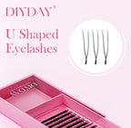 DIYDAY U-shaped YY Eyelash Extension Premium PBT Double Layer U-Shaped YY Lashes Ultra Soft Featherlight False Mink UY Eyelashes