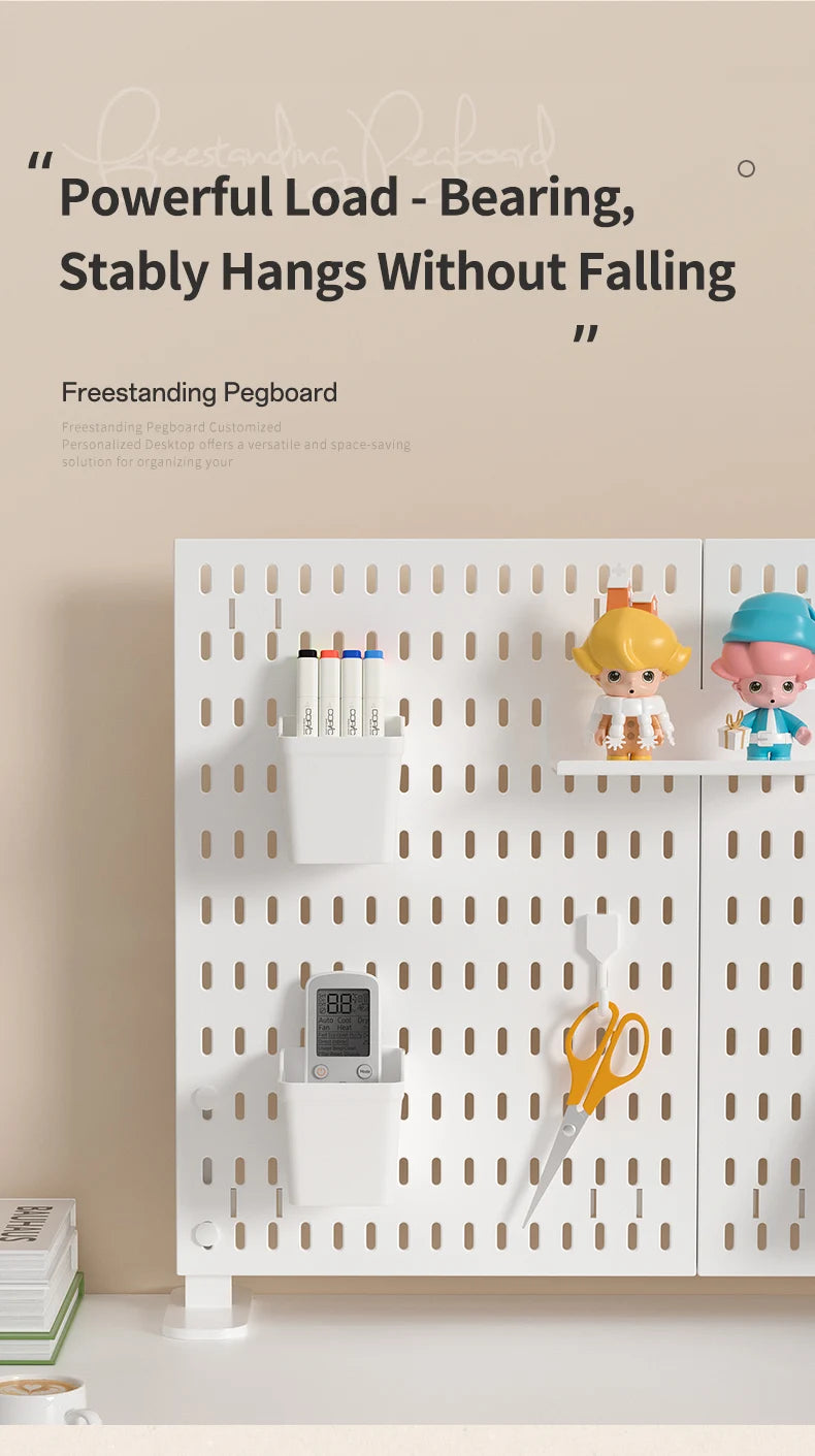 Home Study Storage Pegboard: Suitable for Displaying Figurines, Desk-Top Standing & Clip-On Storage for Furniture Items