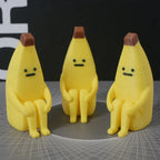 Anxious Banana 3D Printed Figurines – Durable Pla Decor for Home, Office & Car, Giftable
