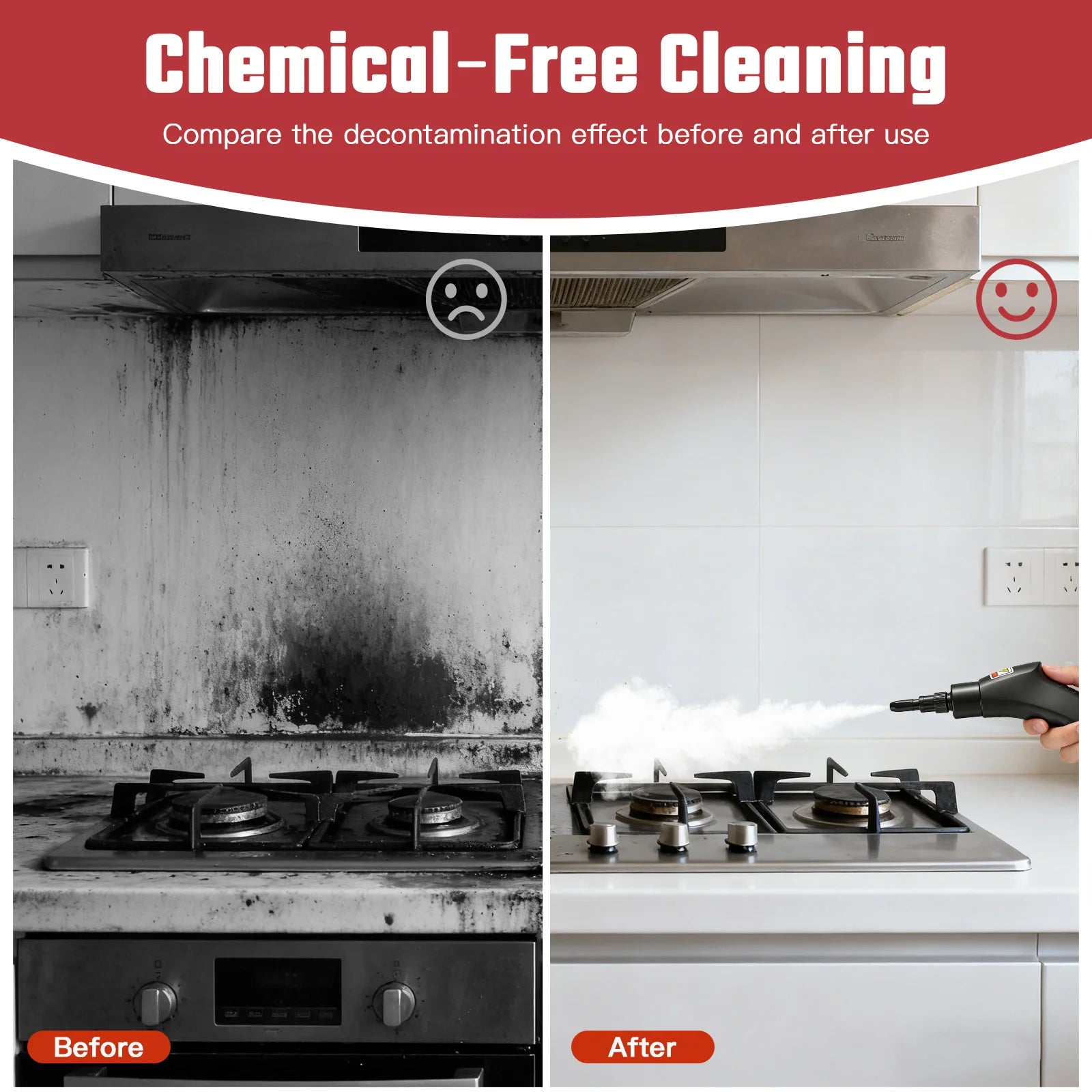 Portable Steam Cleaner 2500W 1200ML Handheld Air Conditioner Kitchen Hood High-Temperature 105°C Adjustable 6 Levels 20 Accessories Car Cleaning Machine Home Appliances