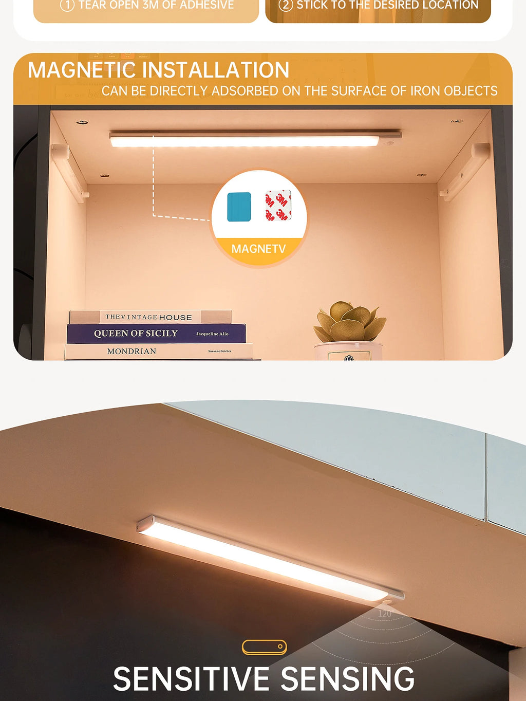 Rechargeable Motion Sensor LED Night Lights (2-Pack)