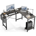 JHK Gaming Corner 50 Inch Office Writing PC Wooden Table with CPU Storage Shelf & Side Bag for Home Office Bedroom Small Space