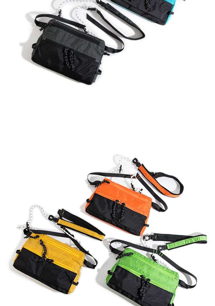 Outdoor Sports Crossbody Sling Bag Nylon Retro Waterproof Tear-Resistant for Cycling Running Hiking Outdoor Essentials