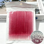100PCS Crystal Micro Brush Disposable Lashes Removing Swab Mascara Wands Applicator Eyelash Extension Brushes Makeup Tools