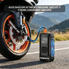 POWNYM Wireless Tire Inflator Air Compressor, Portable 2-in-1 Jump Starter with Digital Pressure Gauge, LED Light & Multi Nozzles for Car Motorcycle Bike Sports Balls