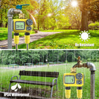 Insoma Dual Outlets Water Timer Home Garden Automatic Watering Irrigation System with Brass Inlet for Outdoor