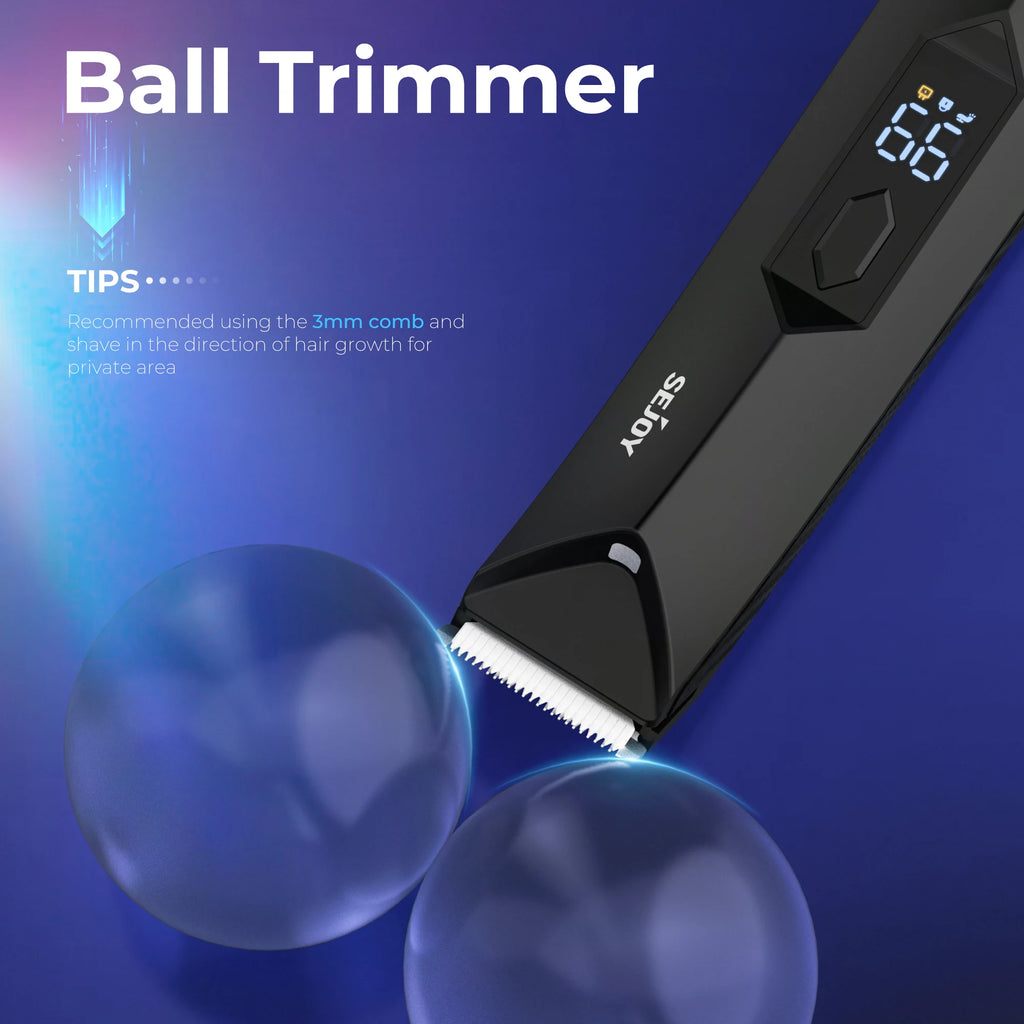 SEJOY Body Pubic Hair Trimmer for Men With Standing Recharge Dock,Balls Women Lady Shaver Hair Removal Bikini Trimmer