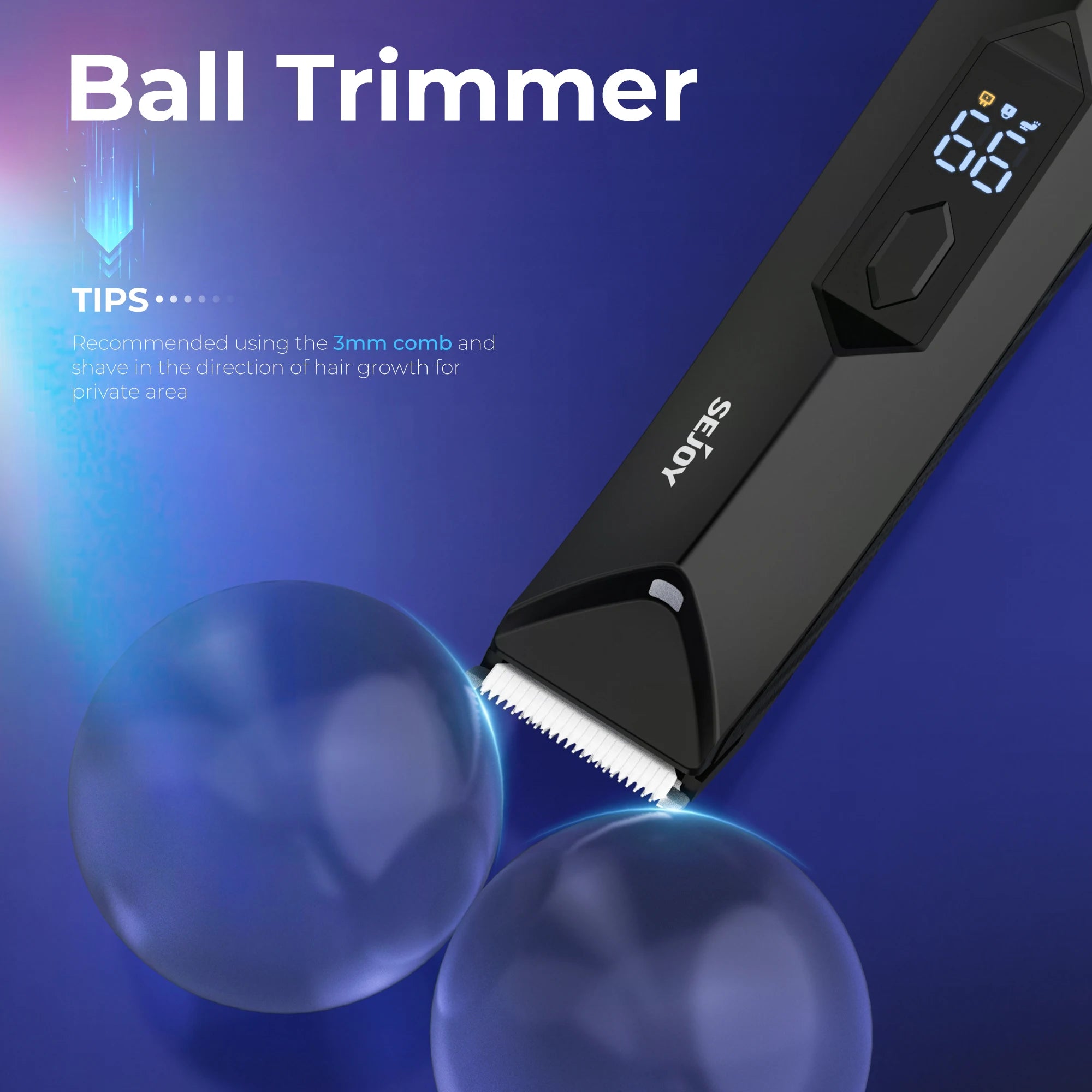 SEJOY Body Pubic Hair Trimmer for Men With Standing Recharge Dock,Balls Women Lady Shaver Hair Removal Bikini Trimmer