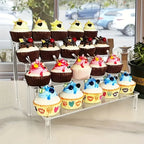 3-Tier Clear Acrylic Display Stand Jewelry Makeup Cupcake Organizer Transparent Shelf Sturdy Base Space-Saving Storage