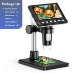Hayve 4.3'' Digital Microscope 1000X Coin Microscope 1080P Video Microscope for Adult Soldering Microscope With 8 LEDs , PC View