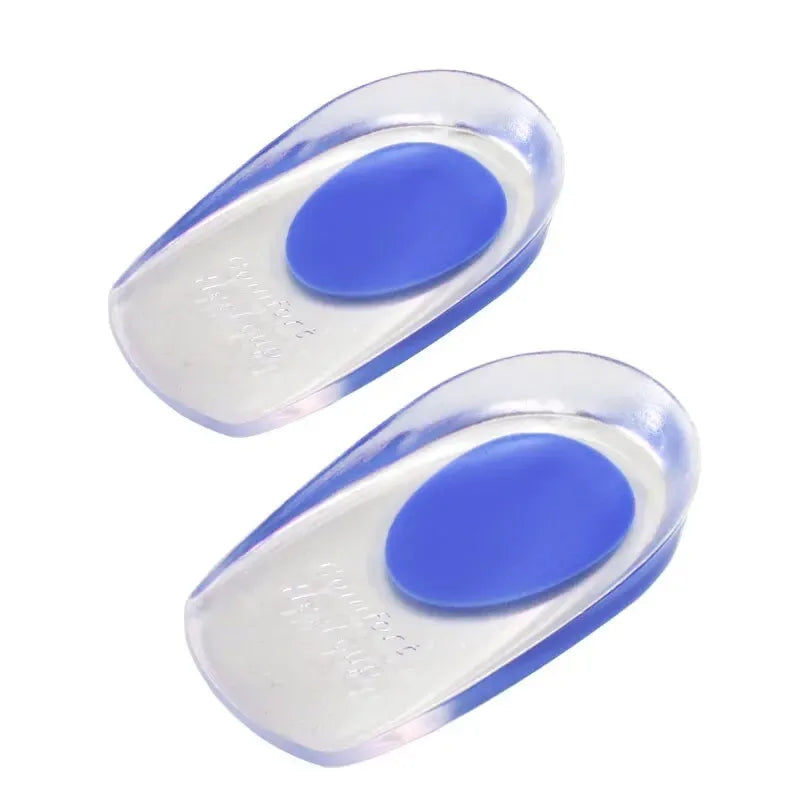 1 Pair Silicone Heel Pad Thickened Sports Cushioning U-Shaped Half Size Pad Non-Slip Invisible Inner Increase Insole