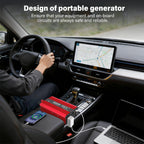 Portable Power Inverter 50Hz Nominal 1500W DC 12V to AC 110V with Dual Sockets for Car Outdoor Use Modified Sine Wave