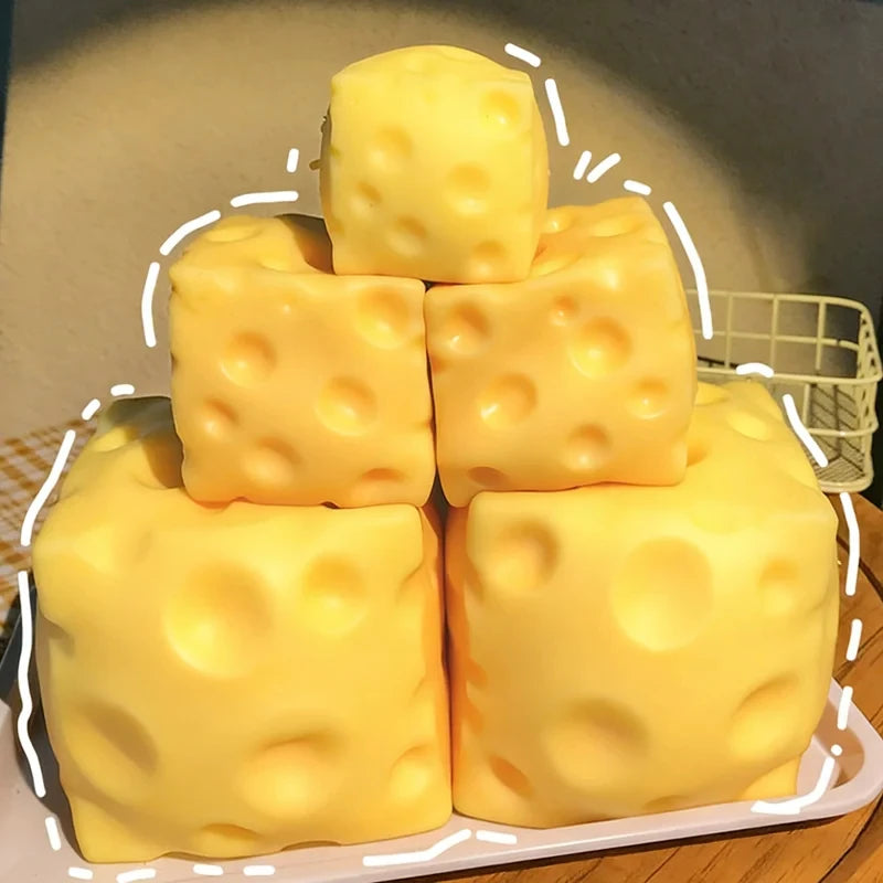 5CM Cheese Squeeze Toy Extra Large Size Cheese Squishy Fidget Toys Slow Rebound Shapeable Venting Ball for Adults Gifts 2026 New
