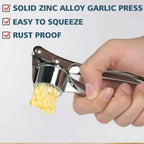 Stainless Steel Garlic Press, Manual Garlic & Ginger Crusher Kitchen Tool
