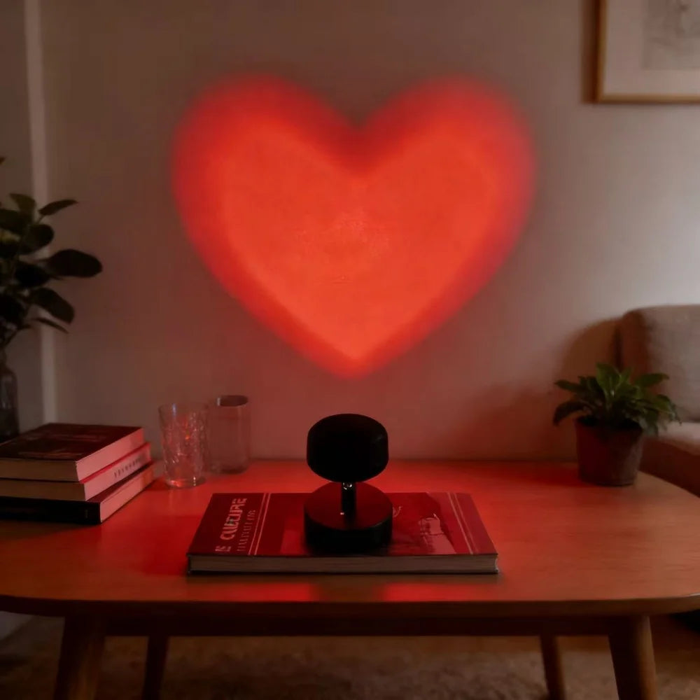 1 Piece Romantic Heart-Shaped LED Projector Light USB Powered for Photography Background Party Bedroom Decor Ideal for Christmas