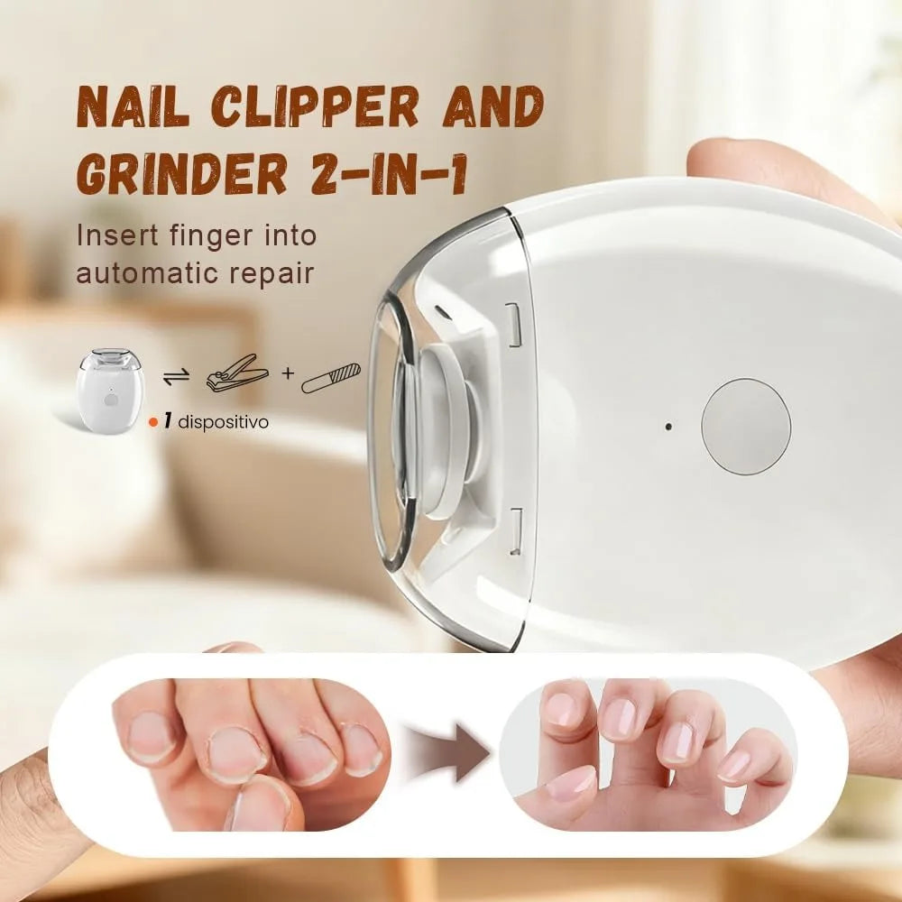 1 PCS Universal Automatic Fingernail Grinder, 3 Speeds Electric Nail Clipper, Portable Nail Cutter and Trimmer with LED Light & Clip Storage, Electric Toenail Clippers for Seniors & Adults
