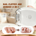 1 PCS Universal Automatic Fingernail Grinder, 3 Speeds Electric Nail Clipper, Portable Nail Cutter and Trimmer with LED Light & Clip Storage, Electric Toenail Clippers for Seniors & Adults