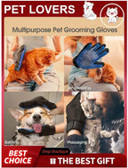 Pet Grooming Kit Pet Hair Remover Glove + Bath Brush Set Dog Cat Massage Shower Brush Pet Deshedding Glove For Dogs Cats