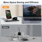 Magnetic Wireless Charger 3-in-1 Folding Fast Charging Station Foldable Travel for Magsafe  iPhone 17/16/15/14/13 Watch Airpods