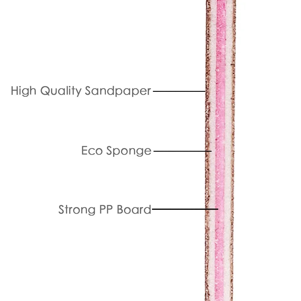 Nail File Buffer 100/180 Grit Half Moon Nail Files Double Side Sandpaper Nail Sanding Grinding Gel Nail Polish Manicure Tool