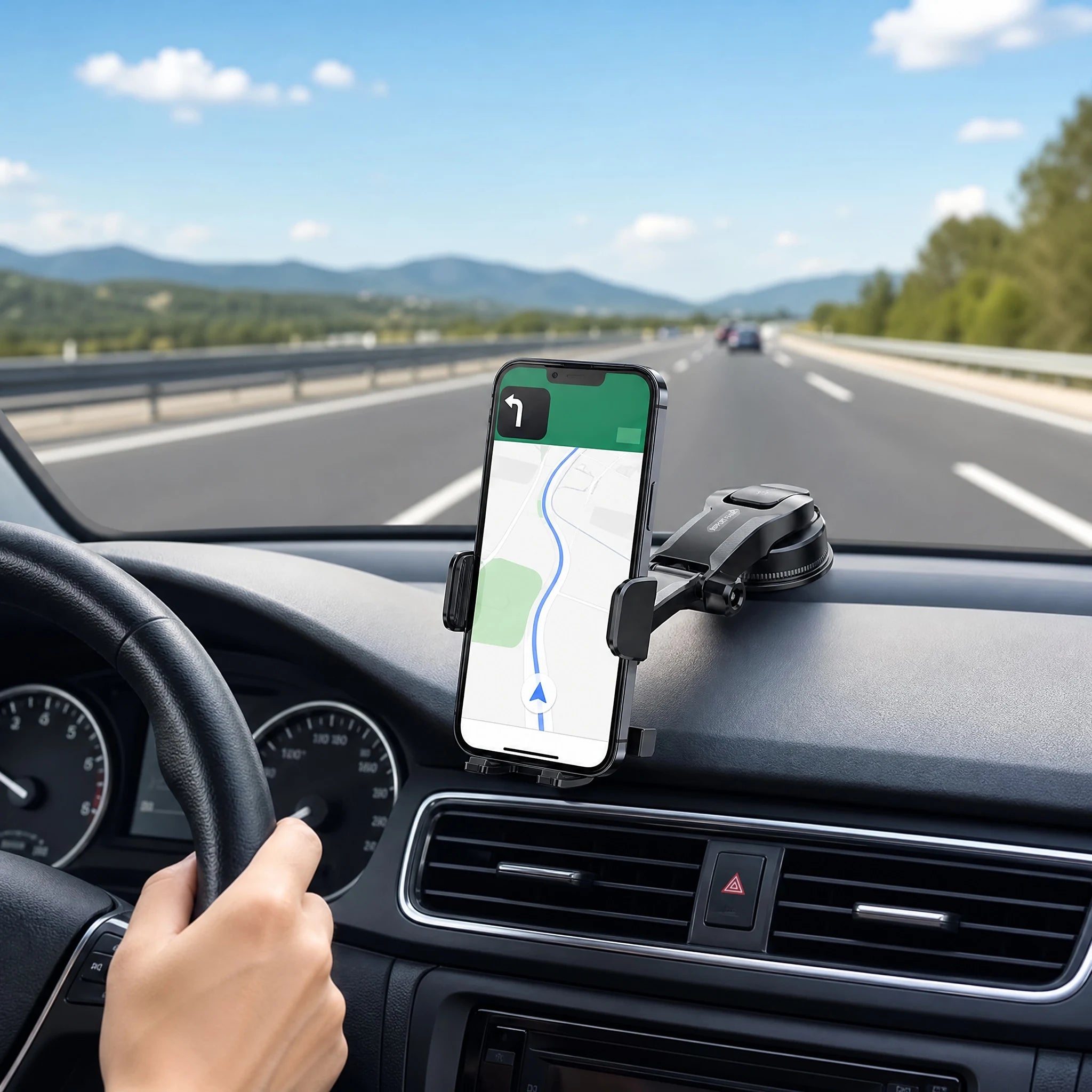 Car Phone Holder – Nano Flexible Silicone, 360° Rotation, Doesn't Block Screen, Compatible with iPhone Series for iPhone 17