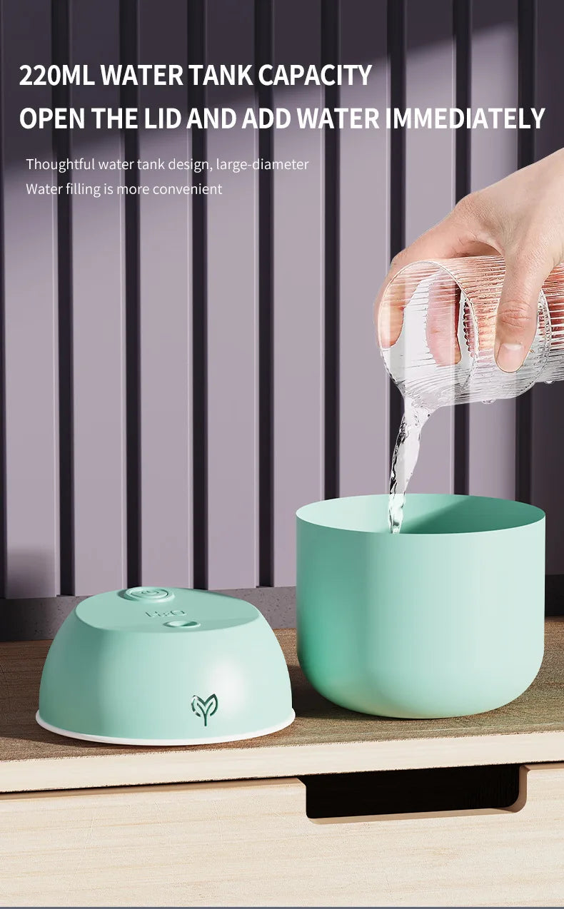 250ML Mini USB Air Humidifier Aroma Diffuser Essential Oil Cool Mist Maker RGB LED Night Light Quiet for Home Car Office Bedroom
