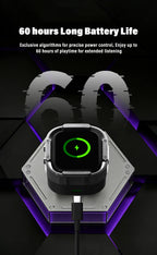 Wireless Headphones Bluetooth HTC NE70 Earphones Microphones Earbuds AI Translator 30Hours of Battery Life Full HD LCD Display