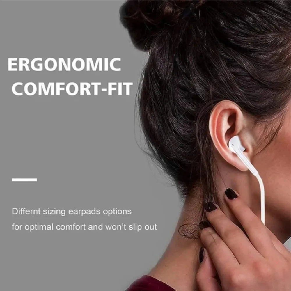 Wired Earphones, Portable Wired Earplugs with Microphone and Volume Control, Universal In-ear Headphones for Type C Devices