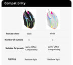 2026 hot F1 Wired 3-Button Mouse Colorful Lighting Game And Office Suitable For Microsoft Windows and Apple IOS system explosion