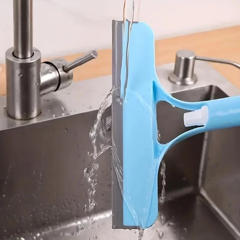 3-in-1 Silicone Shower Squeegee Wiper Hand-held Spray Window Wiper with Nozzle Watering Can Bathroom Mirror Glass Cleaning Tool