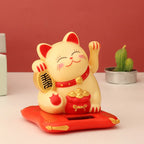 2.5 Inch Lucky Cat Ornaments Cute Solar Power Desk Cat Decoration Works Well Lucky Cat Car Ornaments Durable Home Decoration