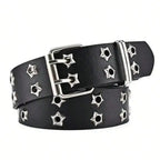 Women Hollow Out Punk Style Fashion Belt With Star Hollow Decor, Casual Fall, Autumn, Halloween