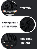 Women's Butterfly Design Silk Sleep Cap Wide-Tie Milk Bonnet Single Piece Hair Accessory