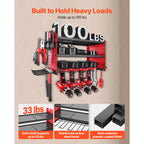 SucceBuy 3-Layer Power Tool Wall Mount Holder Pegboard Wall Storage Tool Set Drill Screwdriver Storage Rack for Workshop/Garage
