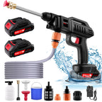 21V Cordless High Pressure Washer 60Bar Portable Wireless Cleaner with 2 Batteries Foam Cannon & Nozzles Handheld Washer for Car Garden Patio Outdoor Cleaning
