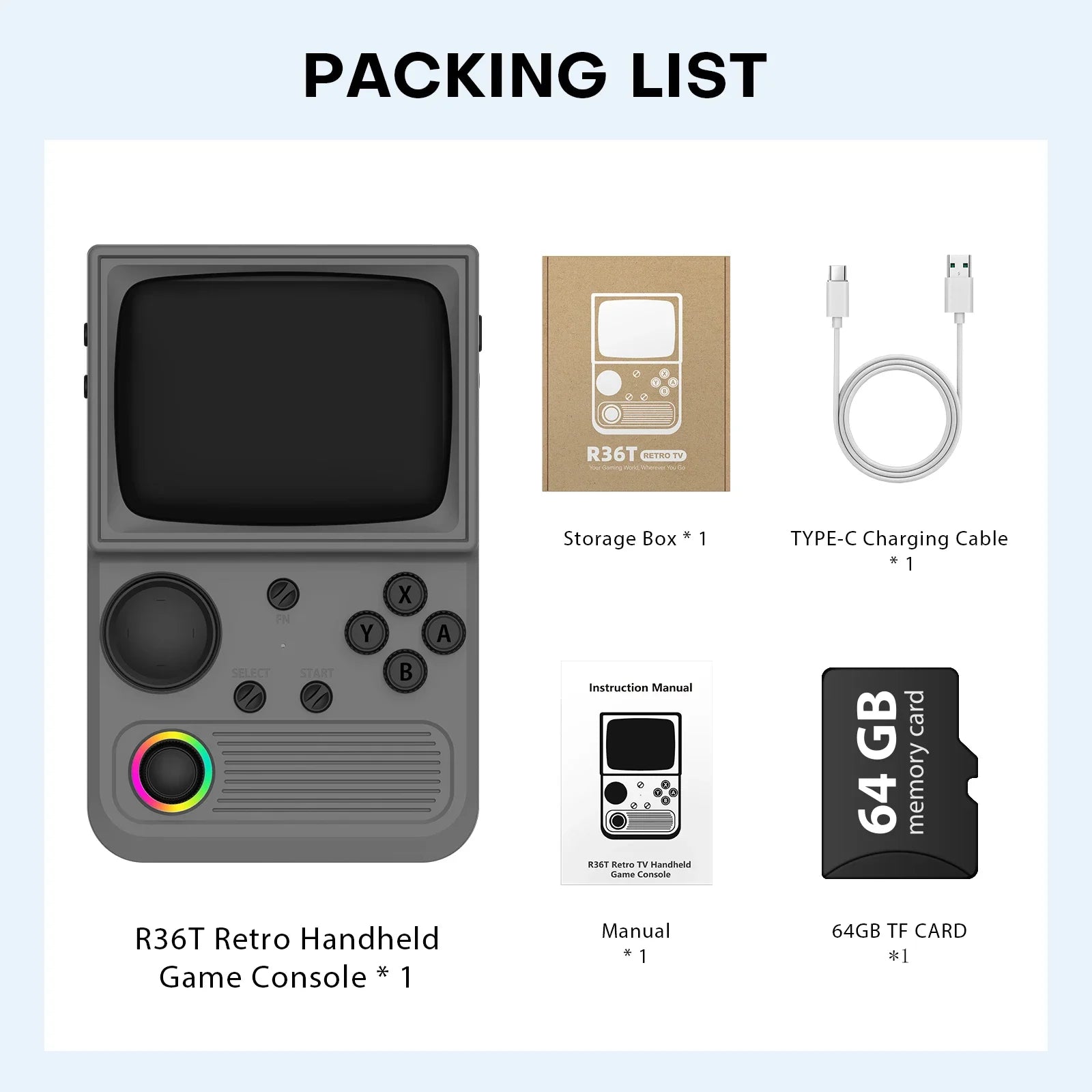 AISLPC R36T Handheld Game Console 18000+Game 3.5'' IPS Screen Wi-Fi Multiplayer Portable Pocket TV Video Console Ship From US