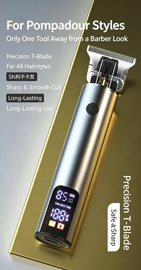 Electric Hair Clipper for Home Use, Hair Salon Specific Oil Head Carving Hair Clipper, Shaving Head Divine Tool