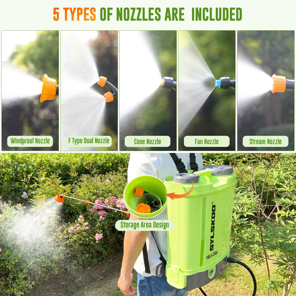 4.2 Gallon Weed Yard Sprayer,100 PSI Electric Graden Sprayer Works with Makita 18V Battery,Sprayers Garden 16 Litres