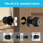 Viladepot Ball-Shaped Smart Lock Fingerprint, App-Controlled, Passcode, and Electronic Touchscreen Keypad Door Lock Smart Handle