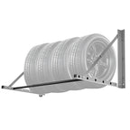 SucceBuy Wall Mounted Folding Tire Rack, 32" - 48" Adjustable Tire Rack, Steel Tire Storage Rack for Garage Workshop Repair Shop