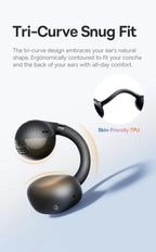 Baseus Bass BC1 Open Ear Earbuds Clip-On Headphones Open-Ring Comfort Clip Earphones SuperBass 4-Mic Clear Calls Sports Earbuds