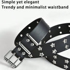 Women Hollow Out Punk Style Fashion Belt With Star Hollow Decor, Casual Fall, Autumn, Halloween