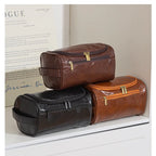 Leather Toiletry Bag for Men Women Dopp Kit Mens Hanging Toiletry Bag Travel Toiletry Bag for Traveling Large Cosmetic Bag for T