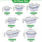 48PCS BPA-Free Food Storage Set – 24 Airtight Containers with Lids & Labels for Kitchen, Pantry & Travel - Nexvibe
