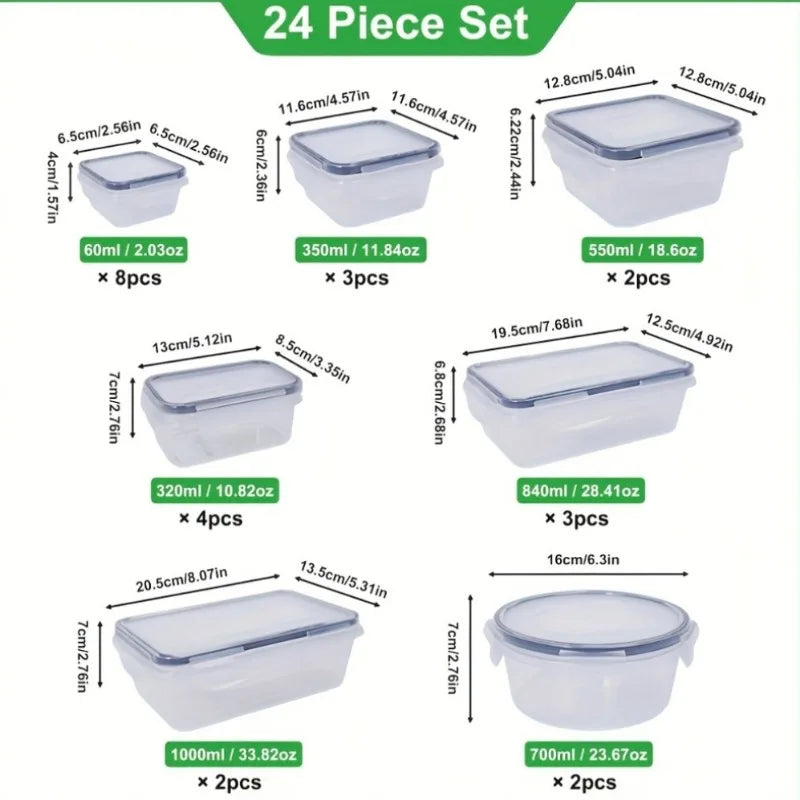 48PCS BPA-Free Food Storage Set – 24 Airtight Containers with Lids & Labels for Kitchen, Pantry & Travel - Nexvibe