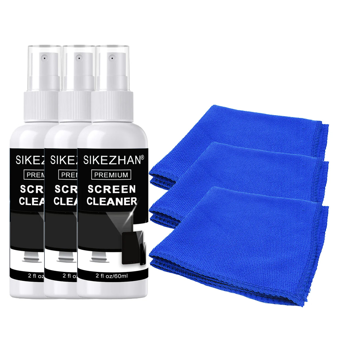 High Performance Screen Cleaning Kit for Computer Monitor and TV Display Dust Removal and Non-Streaking Spray 50ml SIKEZHAN